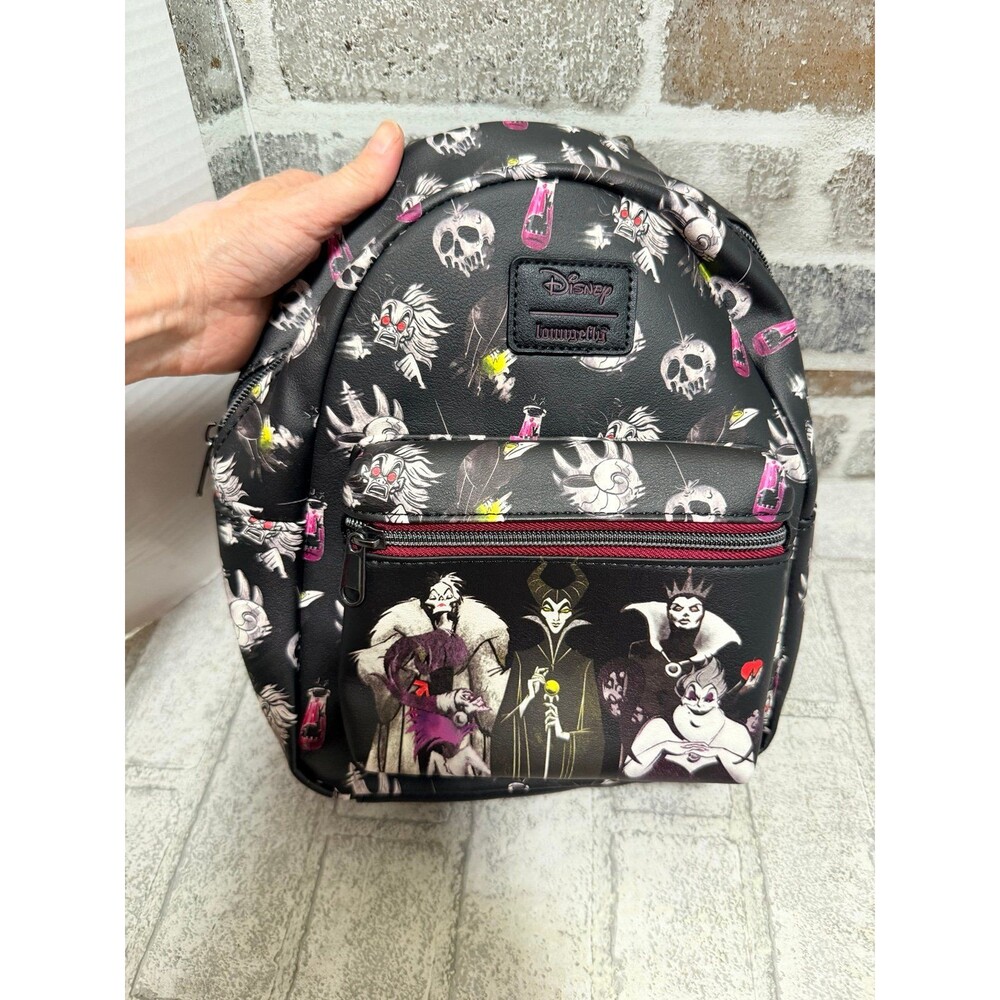Loungefly Disney Villains Darkness Maleficent Evil Queen Ursula Mini Backpack
